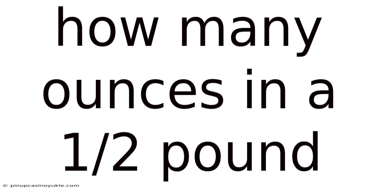 How Many Ounces In A 1/2 Pound