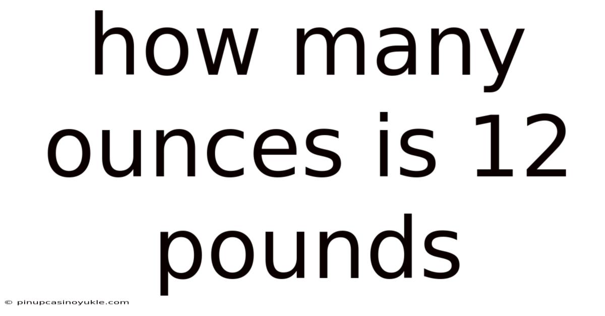 How Many Ounces Is 12 Pounds