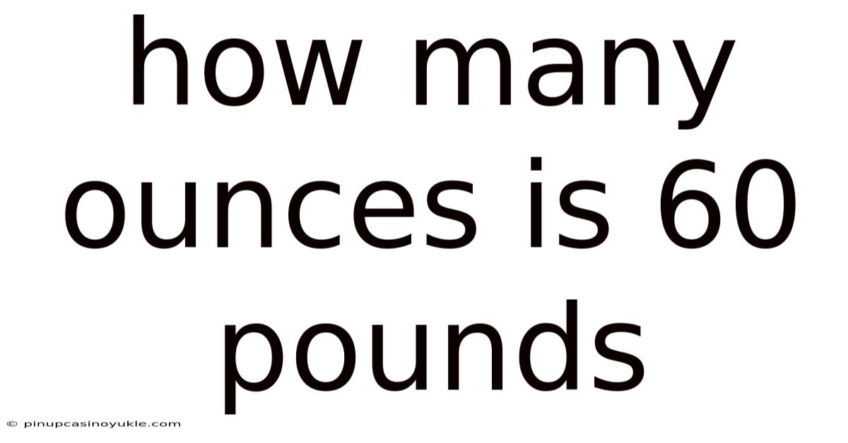 How Many Ounces Is 60 Pounds