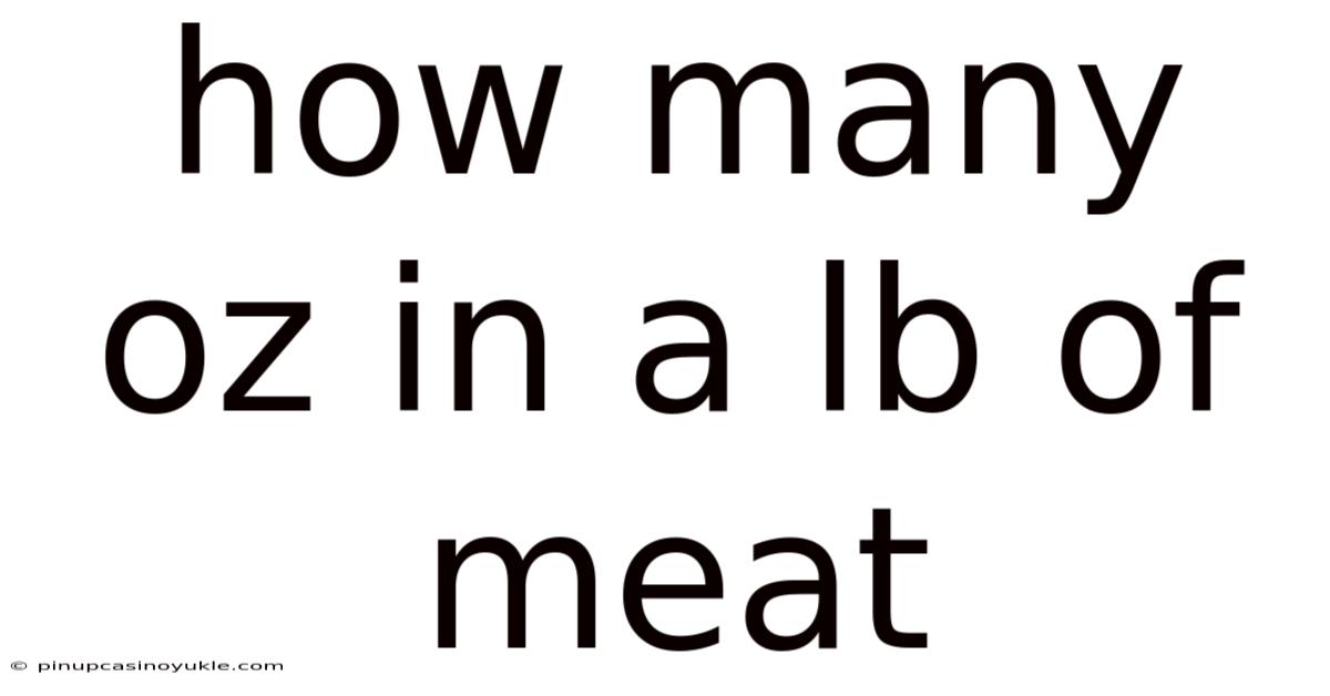 How Many Oz In A Lb Of Meat