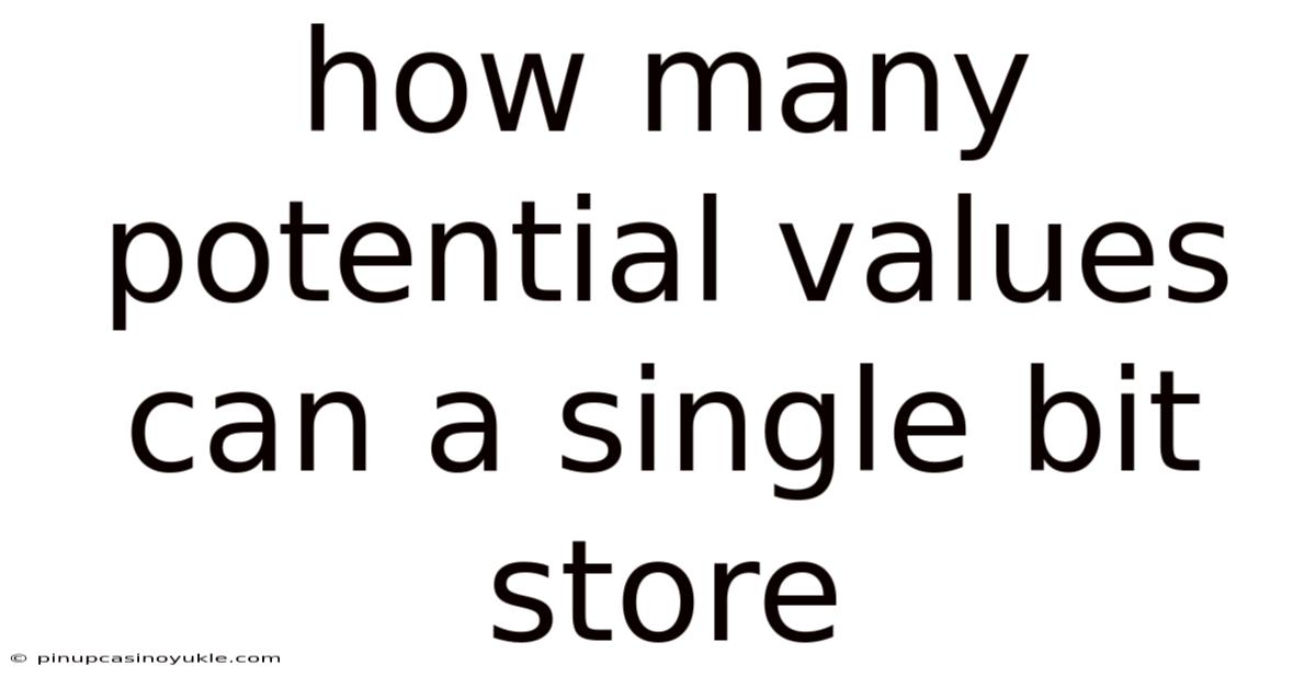 How Many Potential Values Can A Single Bit Store