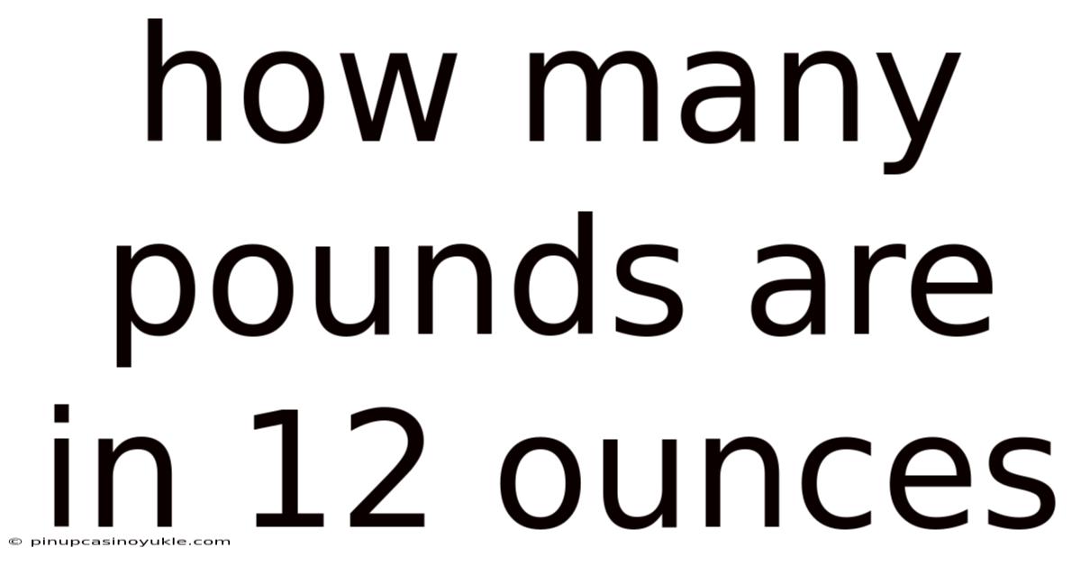 How Many Pounds Are In 12 Ounces