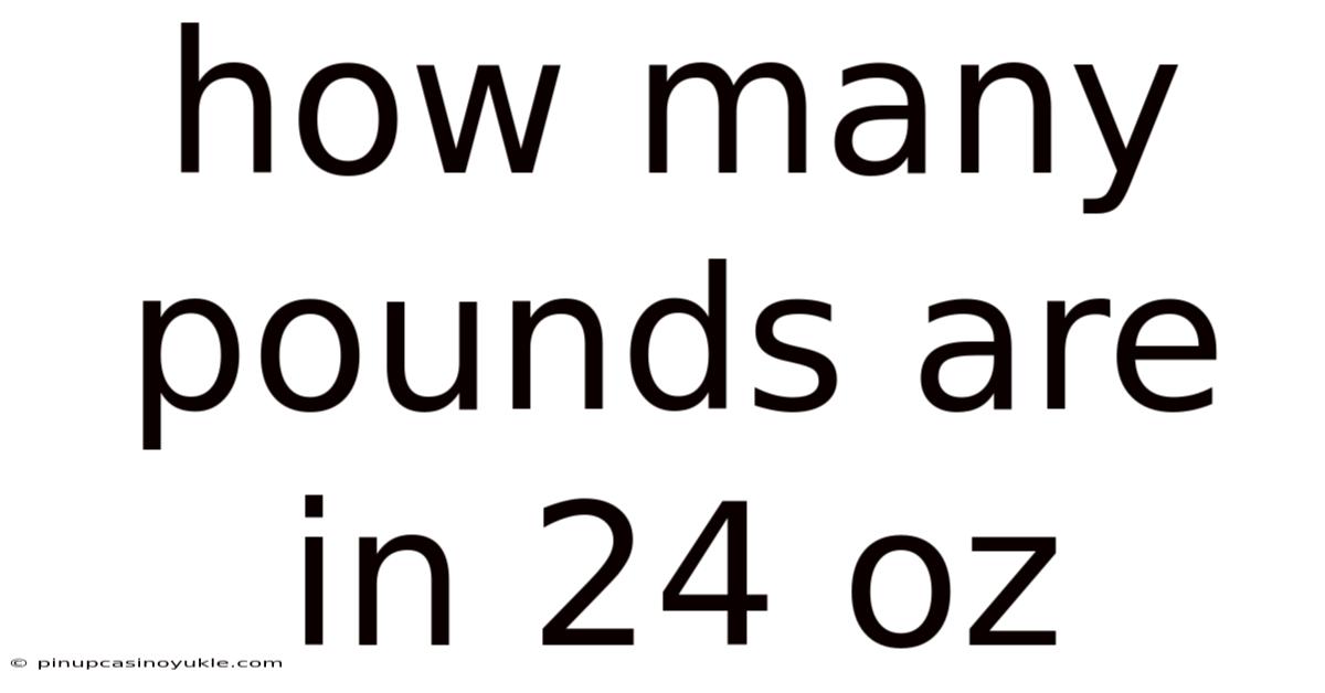 How Many Pounds Are In 24 Oz