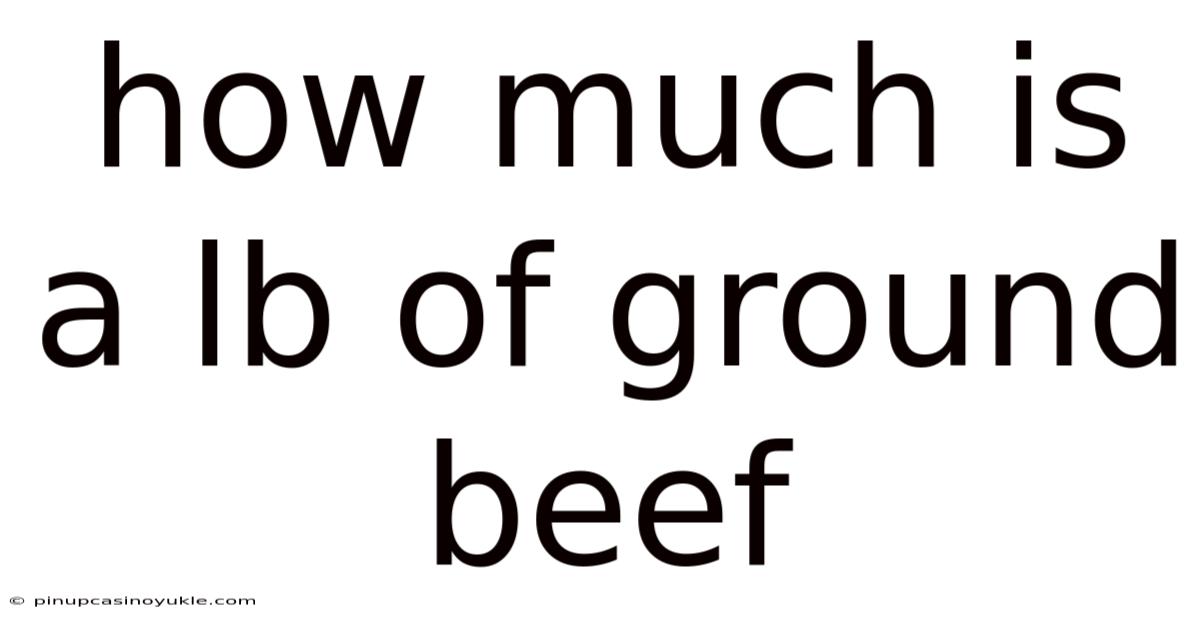 How Much Is A Lb Of Ground Beef