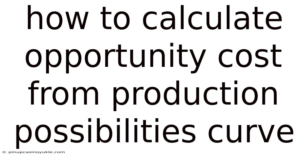 How To Calculate Opportunity Cost From Production Possibilities Curve