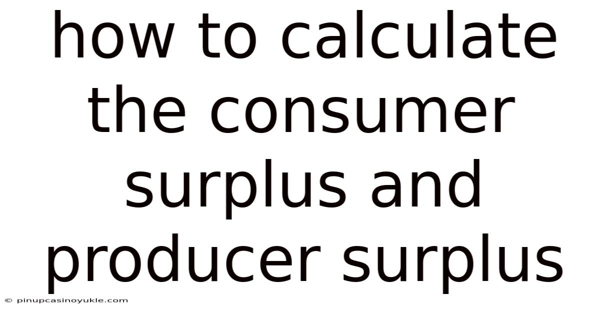How To Calculate The Consumer Surplus And Producer Surplus