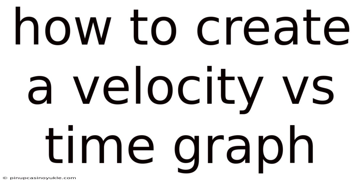 How To Create A Velocity Vs Time Graph