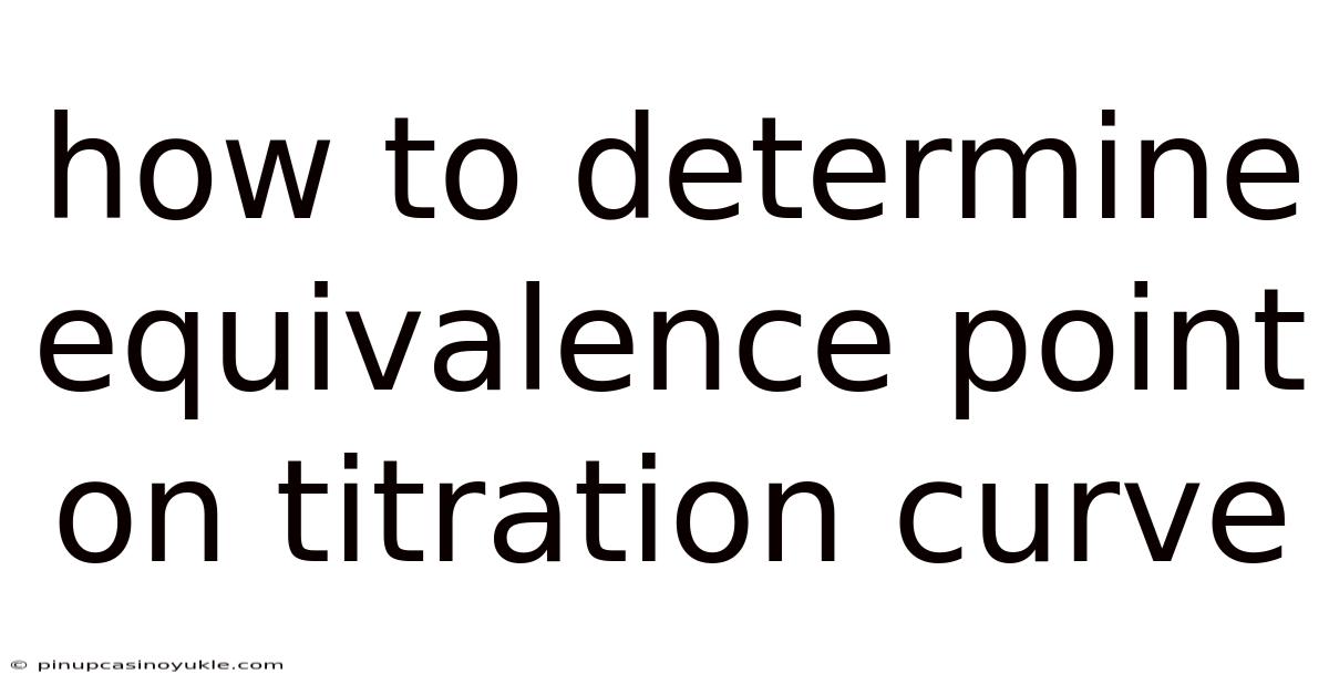 How To Determine Equivalence Point On Titration Curve