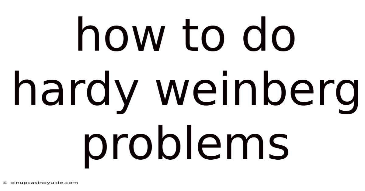How To Do Hardy Weinberg Problems