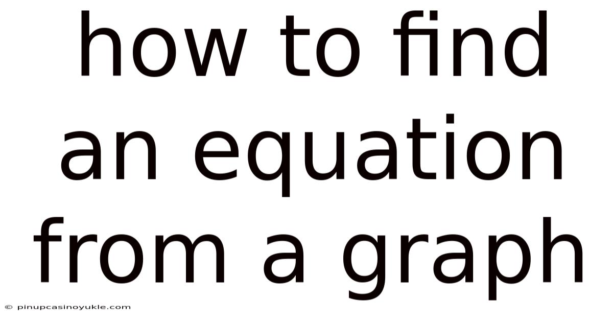 How To Find An Equation From A Graph