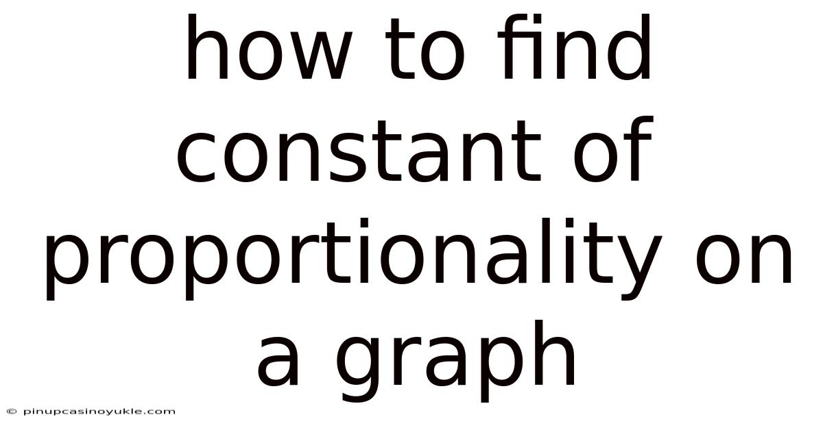 How To Find Constant Of Proportionality On A Graph