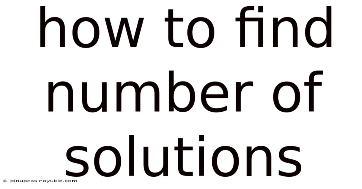 How To Find Number Of Solutions