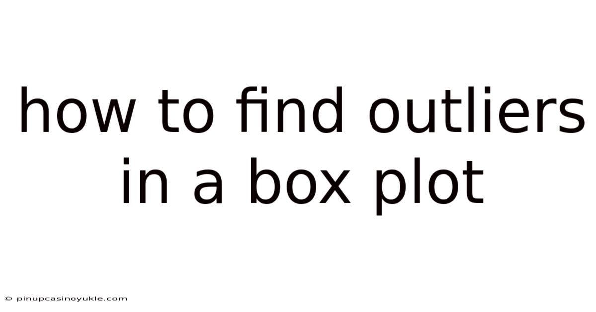 How To Find Outliers In A Box Plot