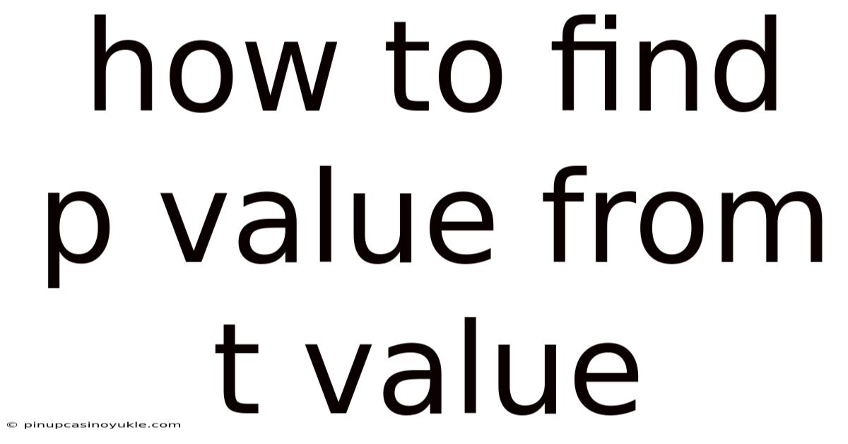 How To Find P Value From T Value