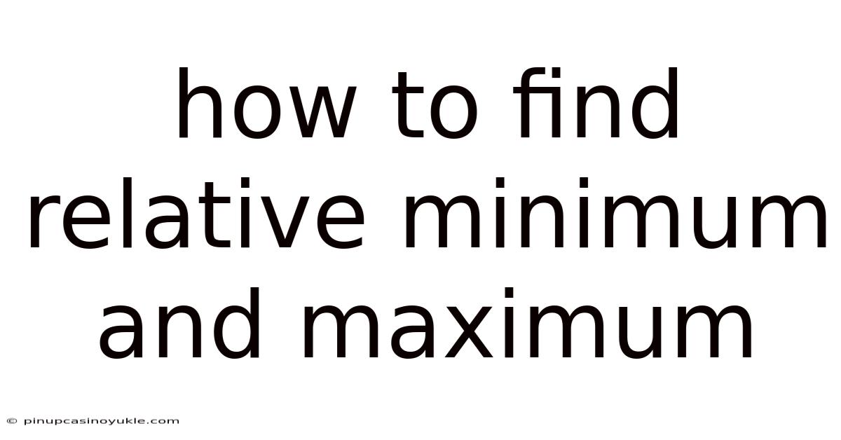 How To Find Relative Minimum And Maximum