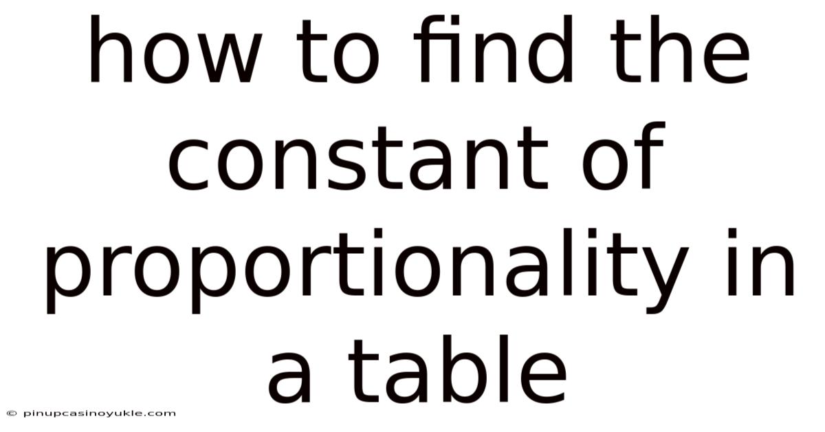 How To Find The Constant Of Proportionality In A Table