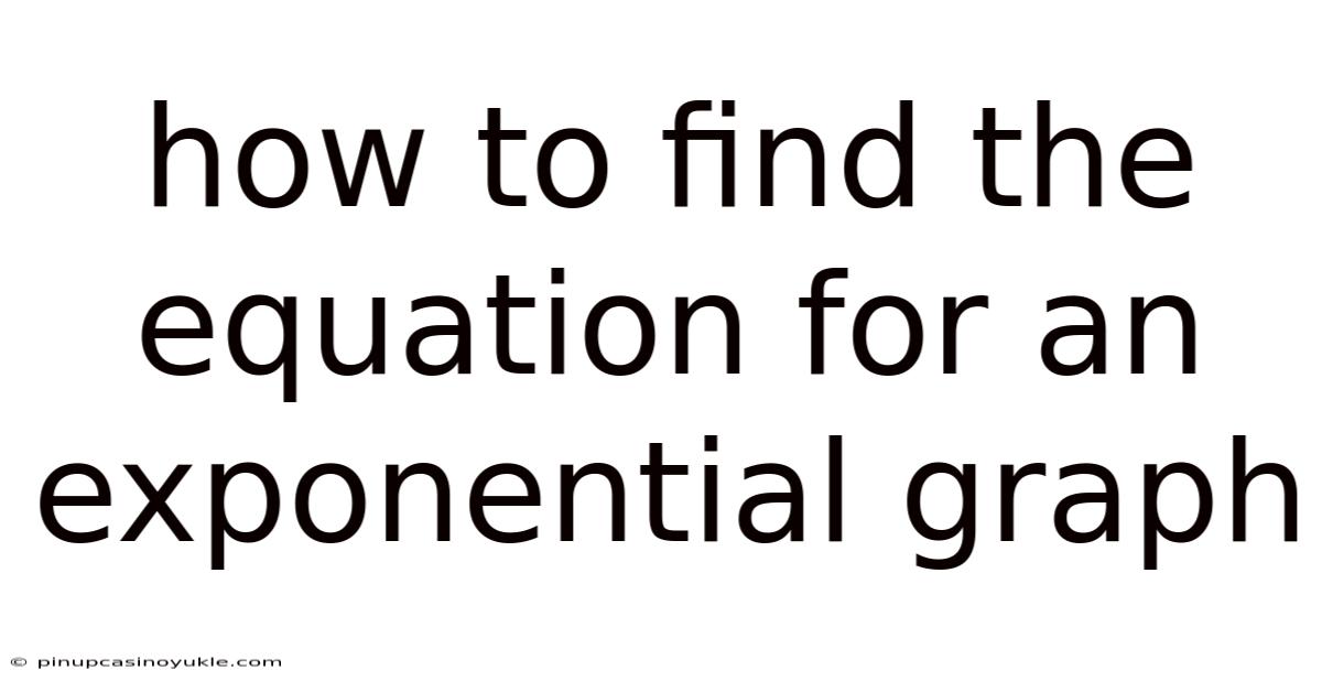 How To Find The Equation For An Exponential Graph