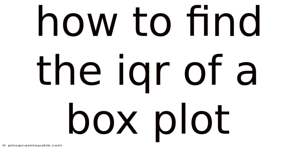 How To Find The Iqr Of A Box Plot