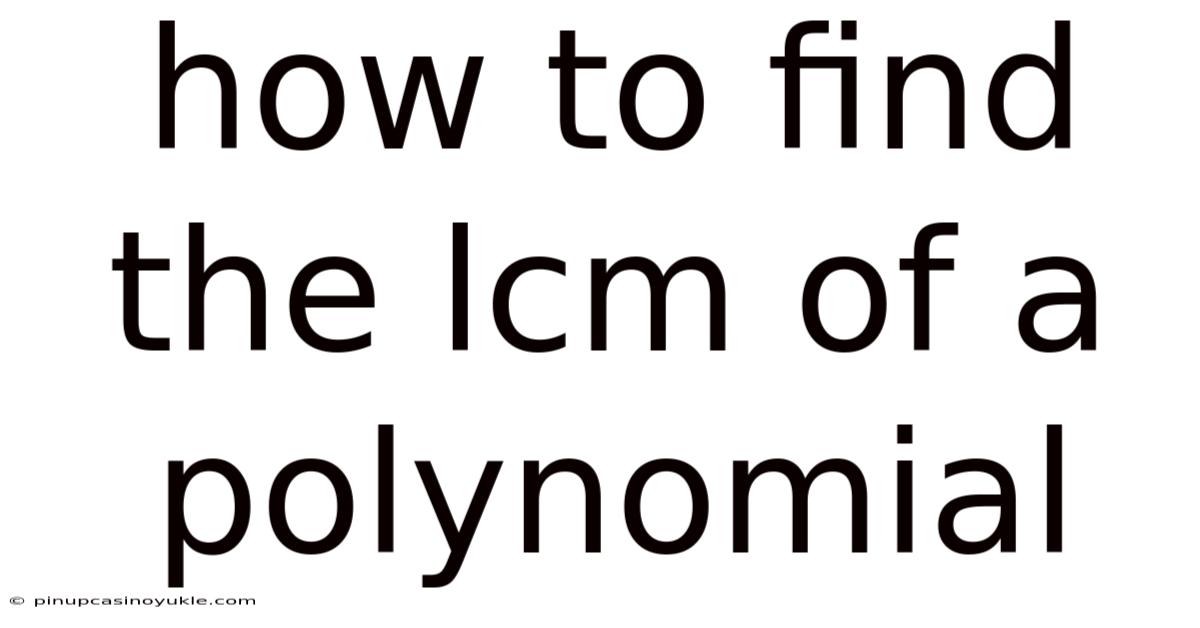 How To Find The Lcm Of A Polynomial