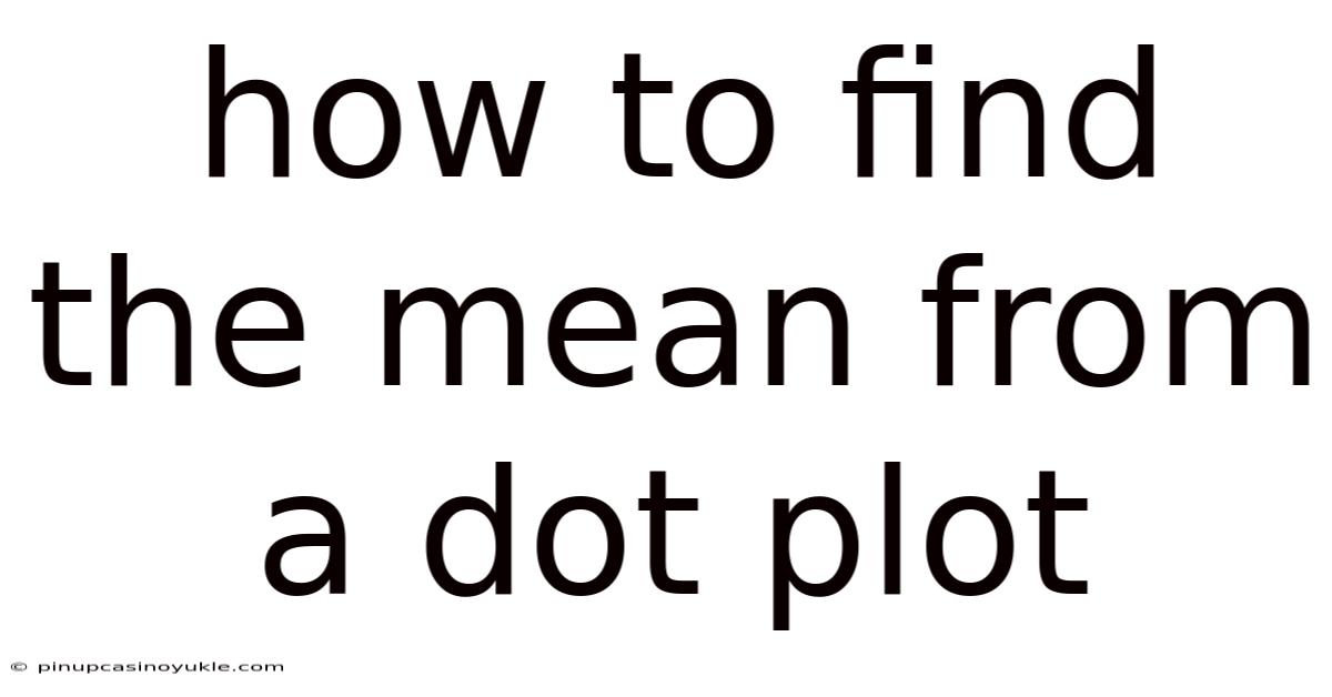 How To Find The Mean From A Dot Plot