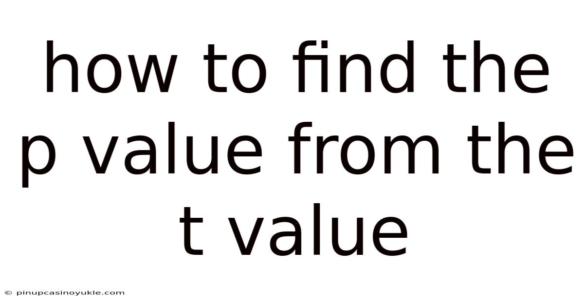 How To Find The P Value From The T Value