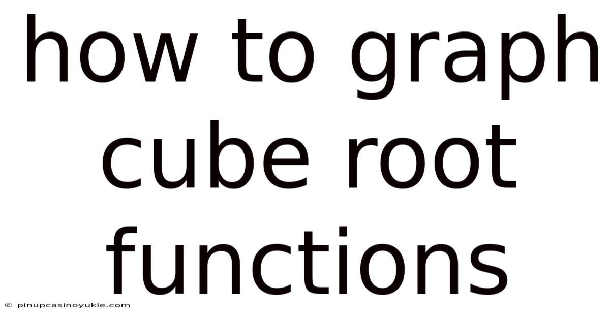 How To Graph Cube Root Functions