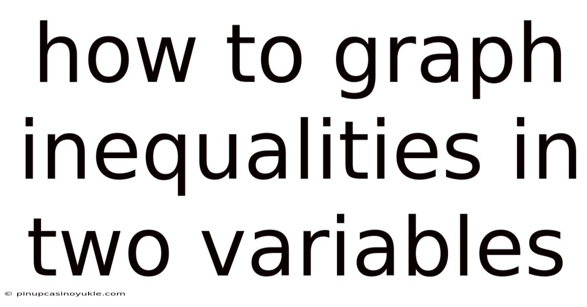 How To Graph Inequalities In Two Variables