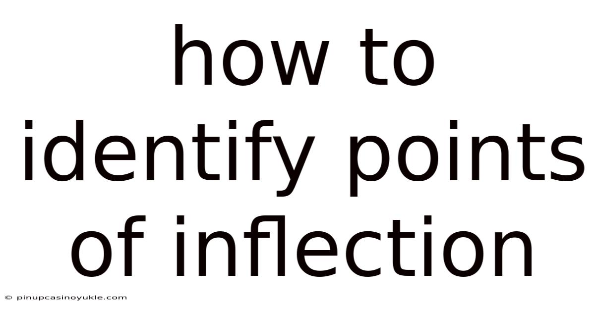 How To Identify Points Of Inflection