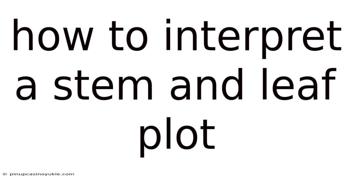 How To Interpret A Stem And Leaf Plot