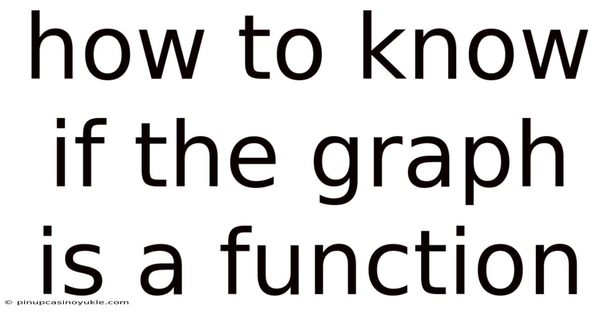 How To Know If The Graph Is A Function
