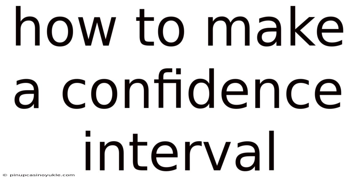 How To Make A Confidence Interval