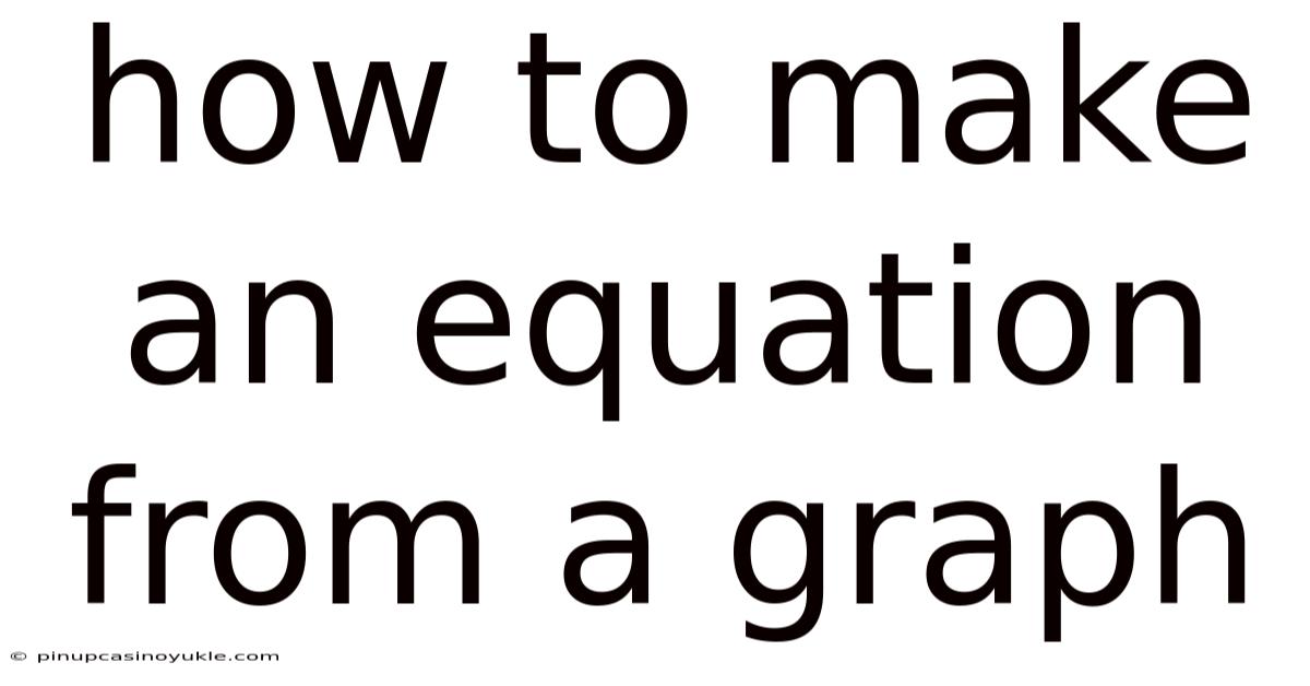 How To Make An Equation From A Graph