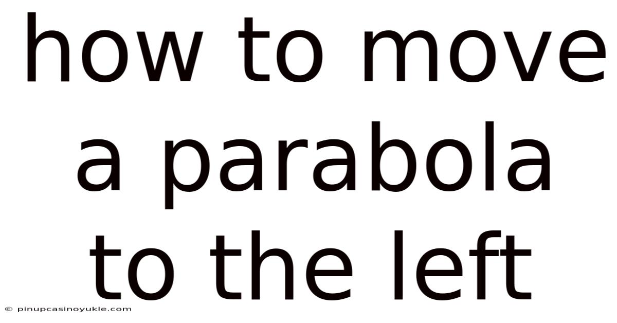 How To Move A Parabola To The Left