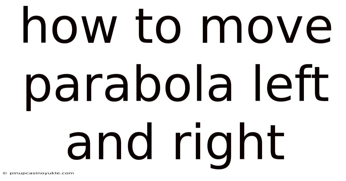 How To Move Parabola Left And Right