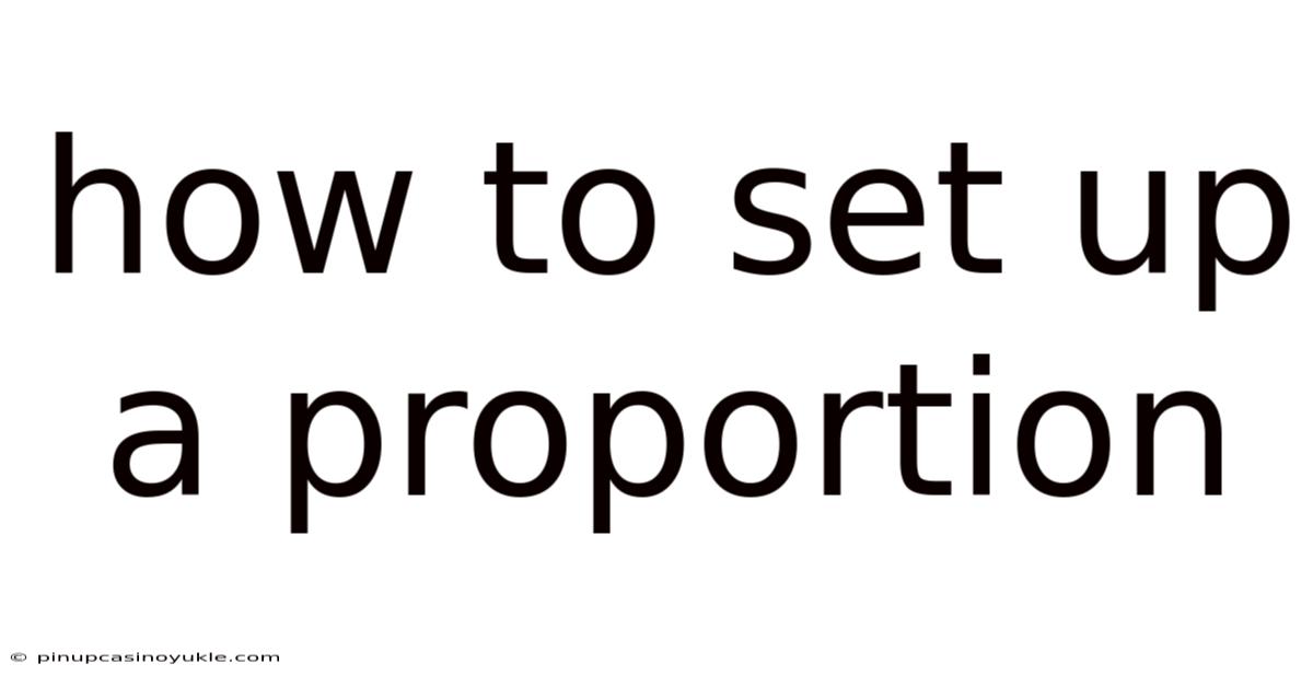 How To Set Up A Proportion