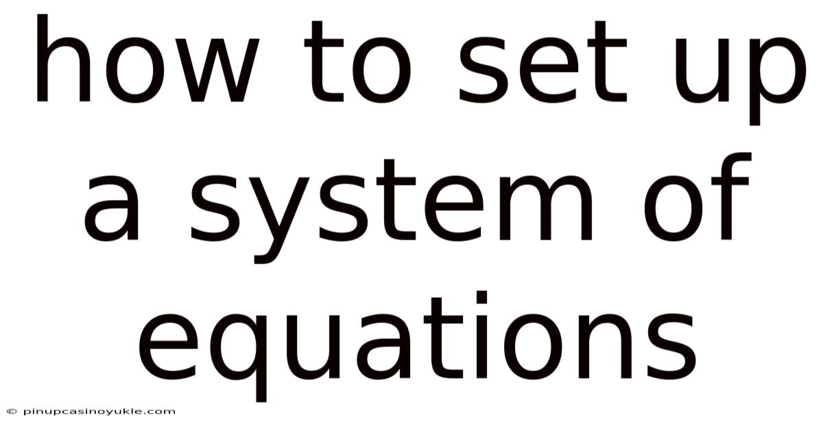 How To Set Up A System Of Equations
