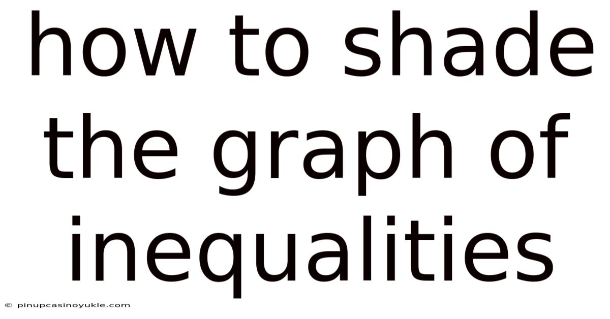 How To Shade The Graph Of Inequalities