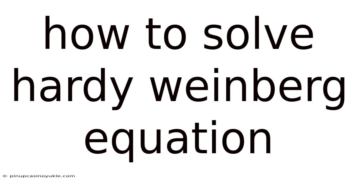 How To Solve Hardy Weinberg Equation