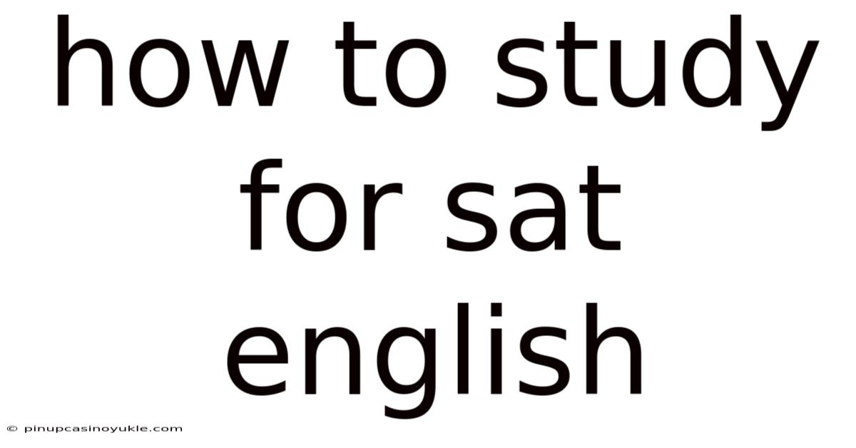 How To Study For Sat English
