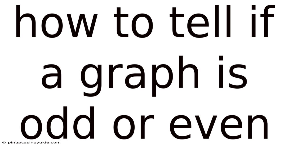 How To Tell If A Graph Is Odd Or Even