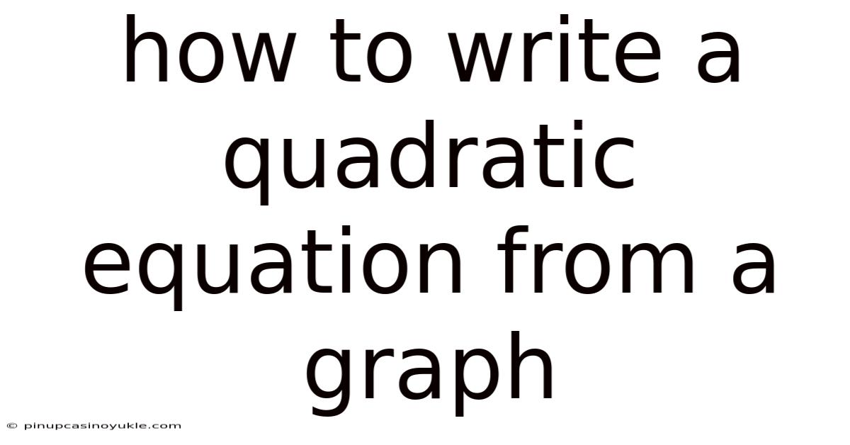 How To Write A Quadratic Equation From A Graph