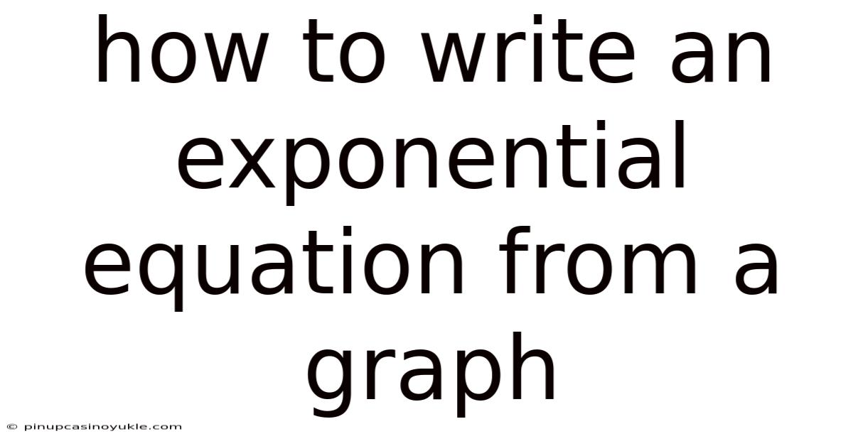 How To Write An Exponential Equation From A Graph