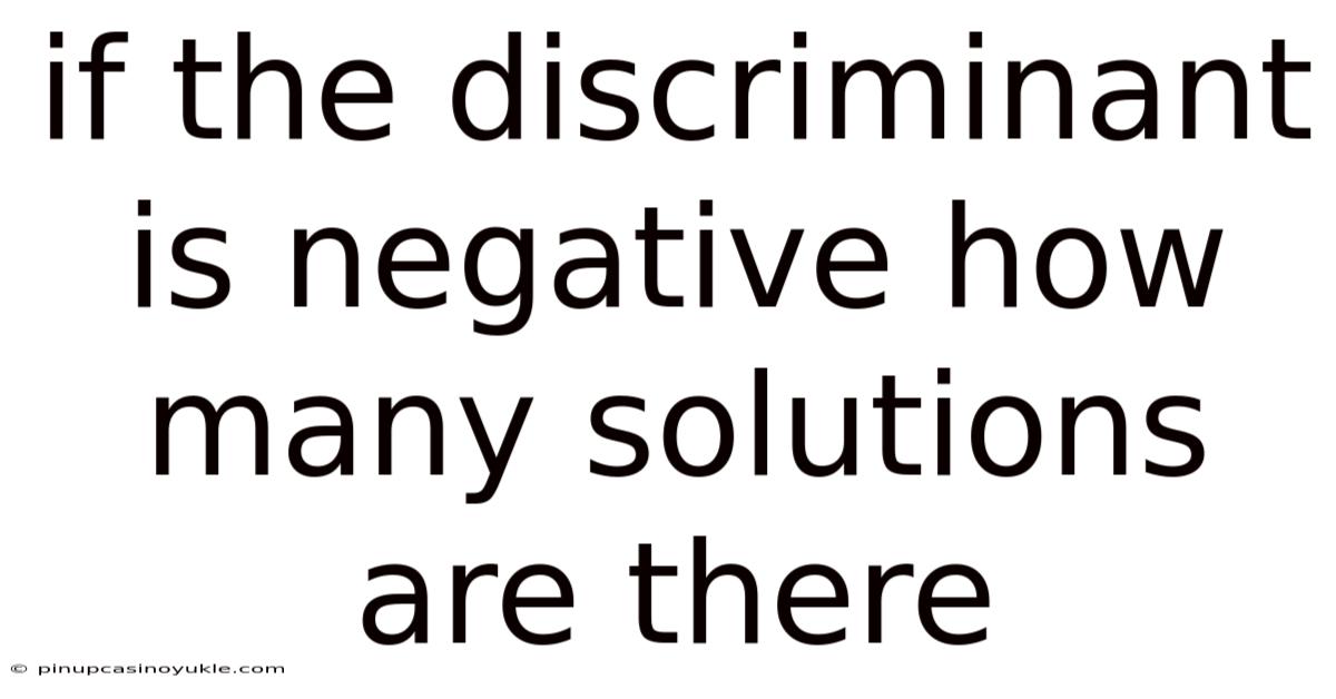 If The Discriminant Is Negative How Many Solutions Are There
