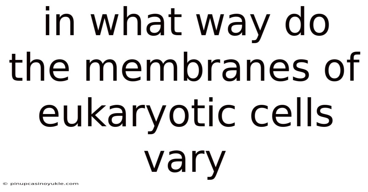 In What Way Do The Membranes Of Eukaryotic Cells Vary