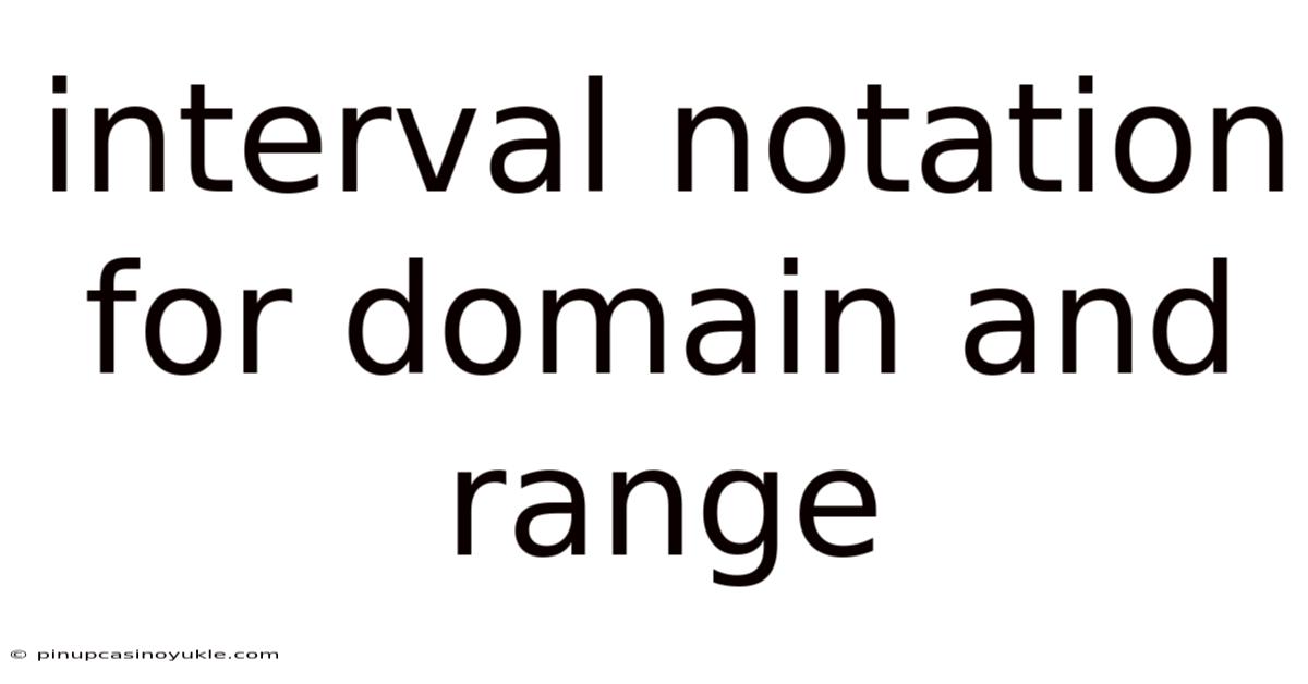 Interval Notation For Domain And Range