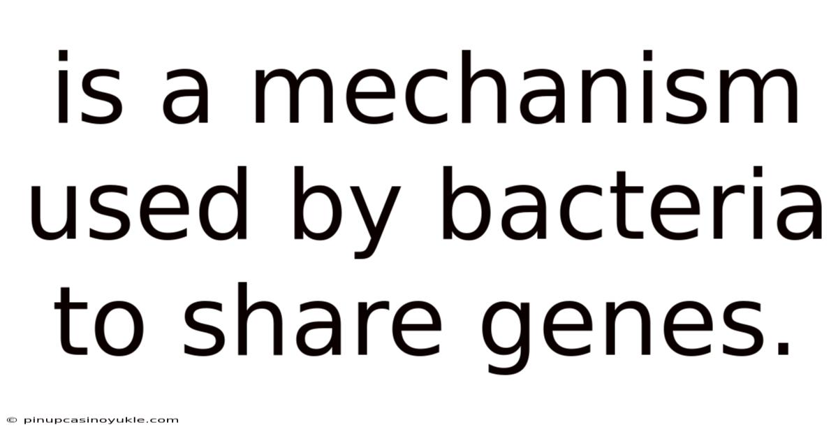 Is A Mechanism Used By Bacteria To Share Genes.