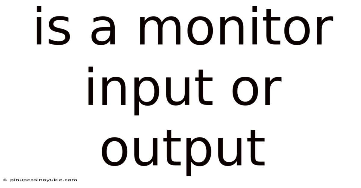 Is A Monitor Input Or Output