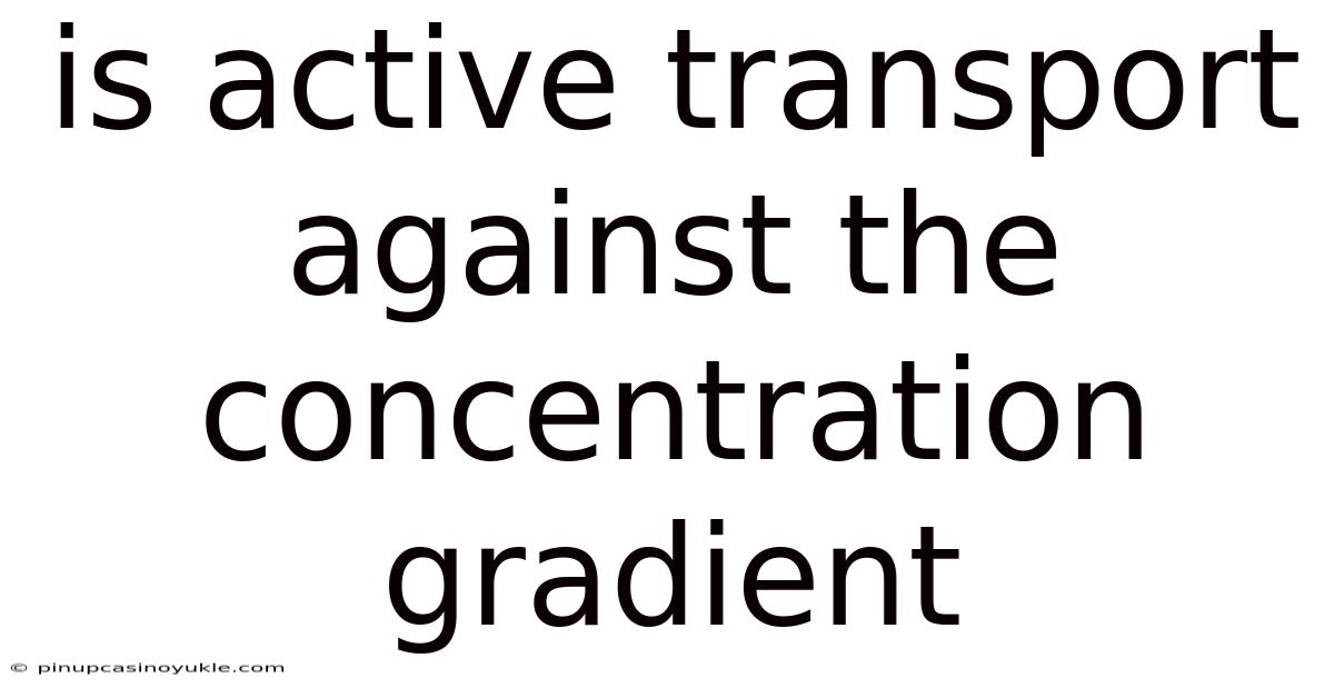 Is Active Transport Against The Concentration Gradient