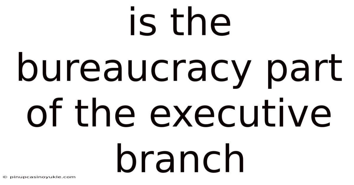 Is The Bureaucracy Part Of The Executive Branch