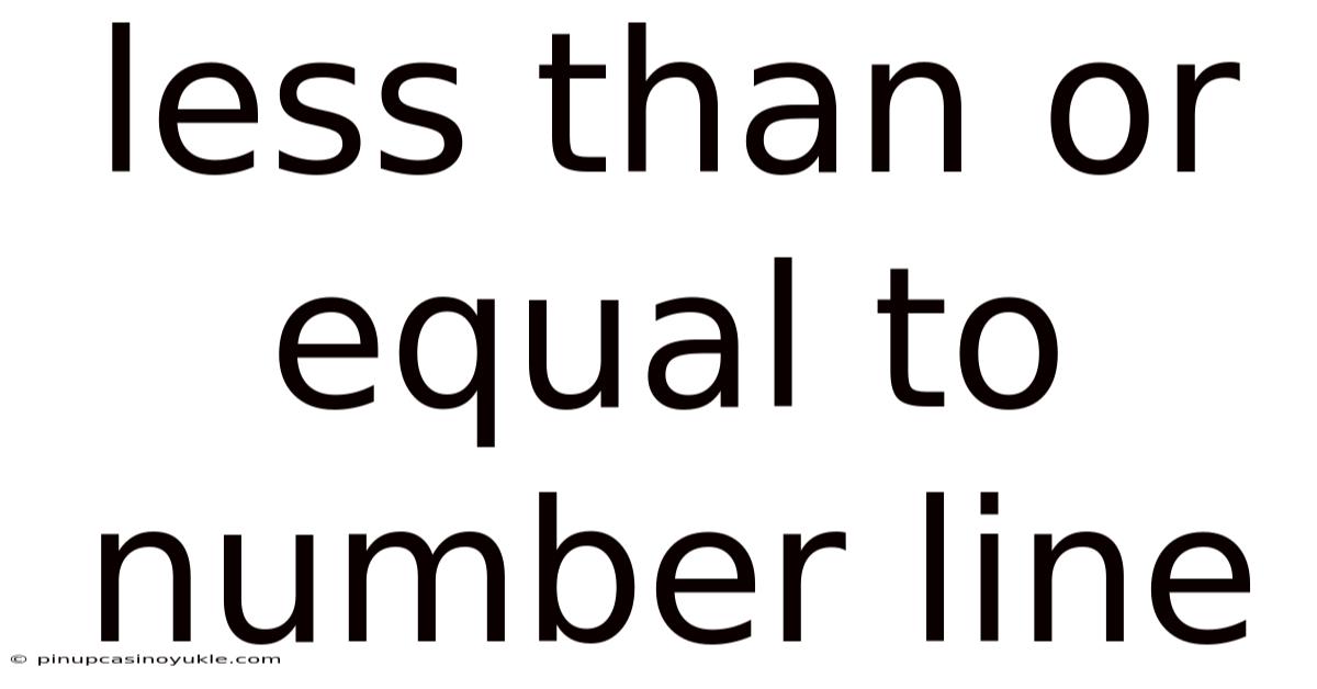 Less Than Or Equal To Number Line